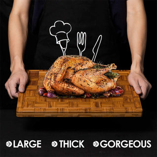 3 Pack Heavy Duty Bamboo Cutting Board